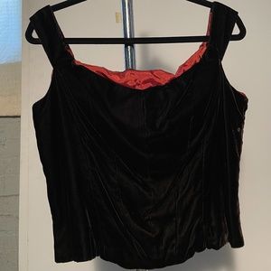 Velvet corset style top